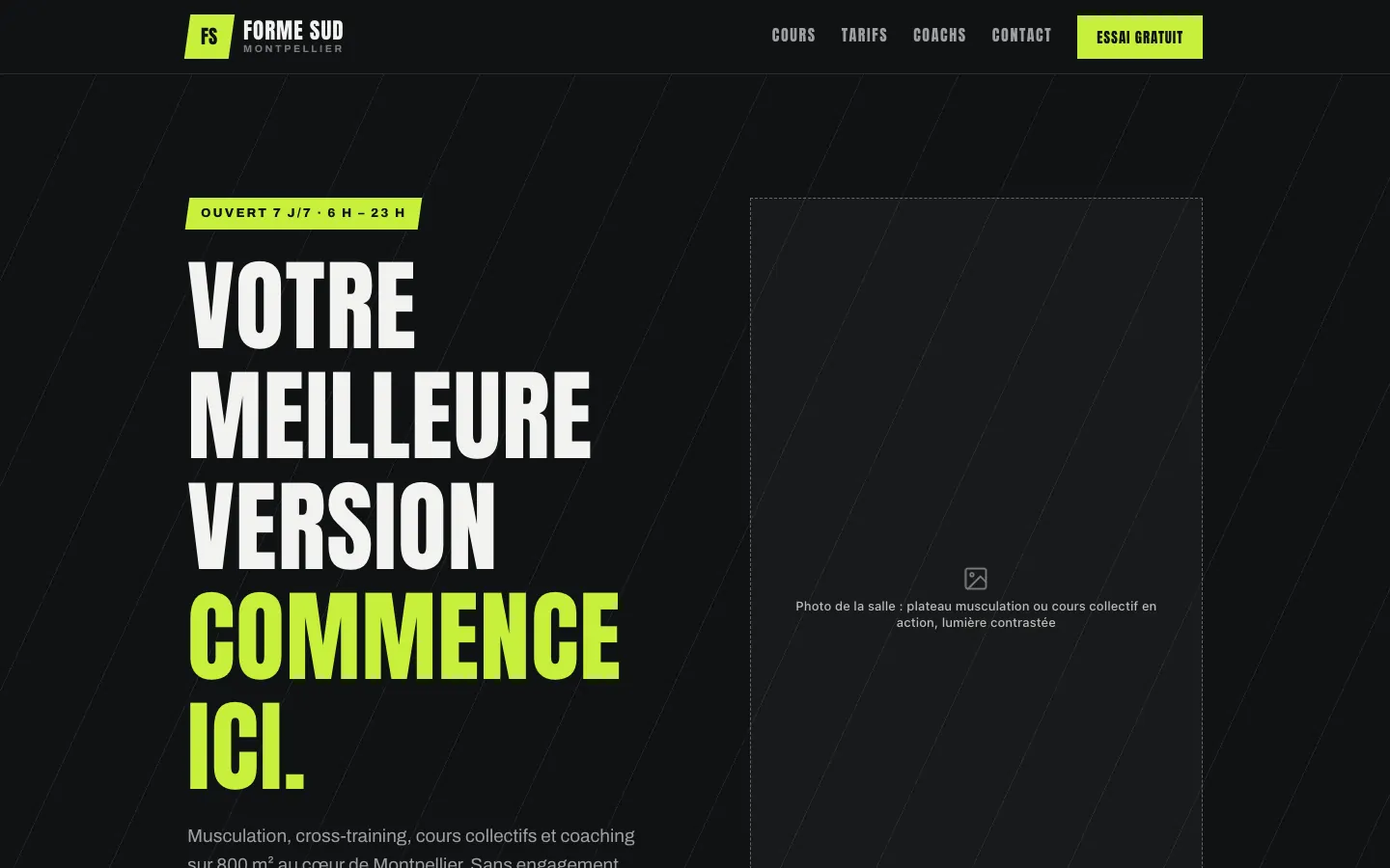 Site de Forme Sud affiché sur ordinateur